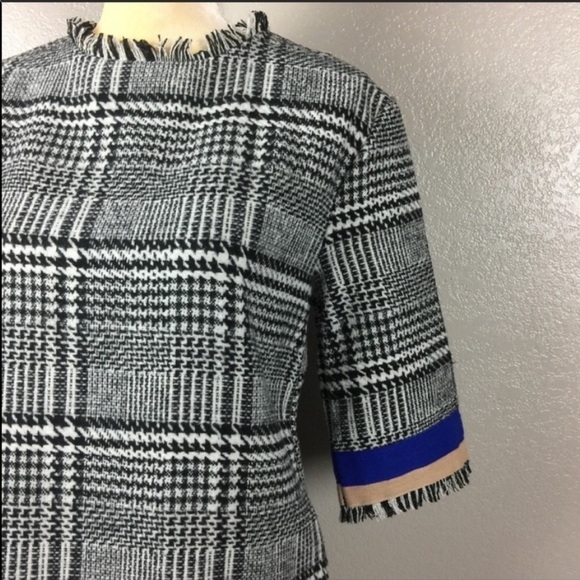 English Factory Herringbone Tweed Lined Dress Size 8 Retail Value $168 SALE - Picture 2 of 9